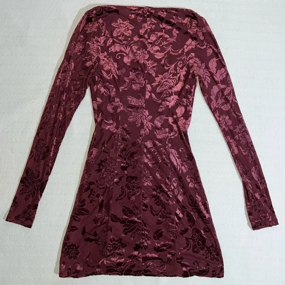 Free People Intimately Whimsical Velvet Burnout Mini Dress Size Small Fairy - Picture 5 of 9